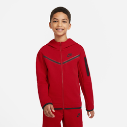 Boys' Grade School - Nike NSW Tech Fleece Full-Zip - University Red/Black