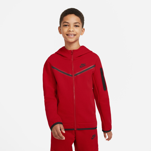 

Nike Boys Nike NSW Tech Fleece Full-Zip - Boys' Grade School University Red/Black Size S