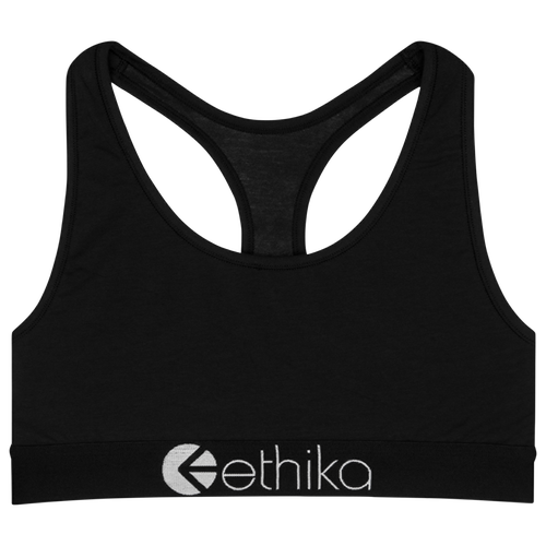 

Girls Ethika Ethika Basic Midnight Sports Bra - Girls' Grade School White/Black Size S