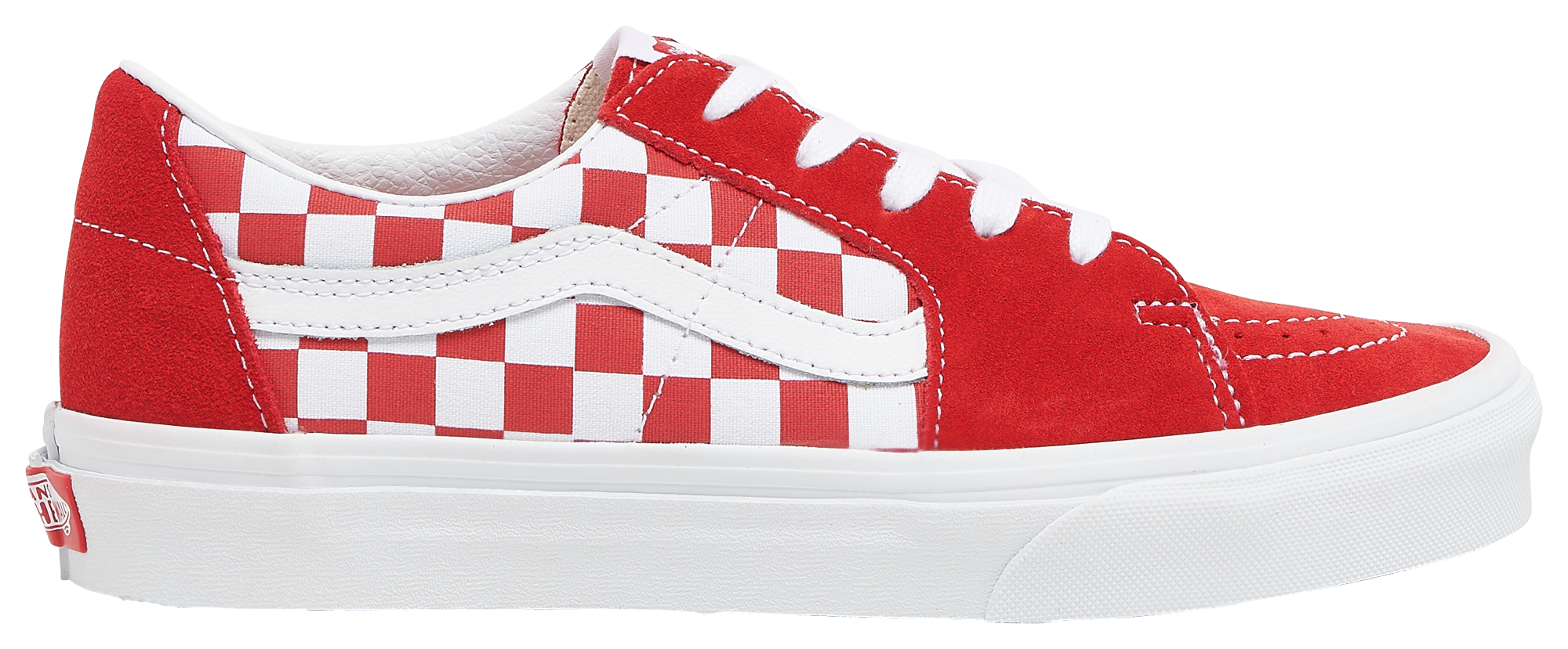 red and white checkered vans lace up