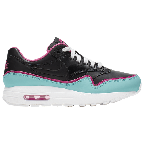 Nike Air Max 1 - Boys' Grade School Running Shoes - Black / Aqua / Fuschia - BV0052-001
