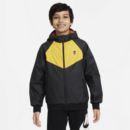 

Boys Nike Nike Windrunner Frenzy Jacket - Boys' Grade School Black/University Gold Size XL