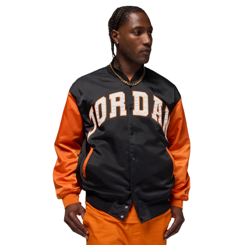 MENS - Jordan Brooklyn Collegiate Varsity Jacket - Orange/Black