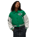 Jordan Brooklyn Varsity Filled Jacket - Jordan White/Green