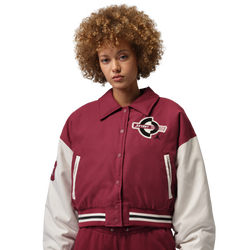 Women's - Jordan Brooklyn Varsity Filled Jacket - Team Red/Pale Ivory/Black