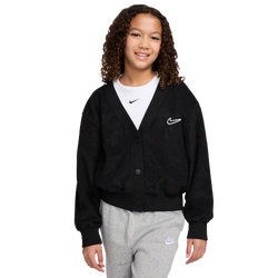 Girls' Grade School - Nike NSW Fleece Long Sleeve Cozy Top - Black/White