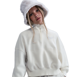 Girls' Grade School - Nike NSW Fleece Long Sleeve Quarter-Zip - Soft Pearl/White