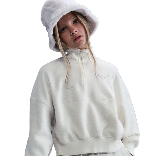  - Nike NSW Fleece Long Sleeve Quarter-Zip - Soft Pearl/White