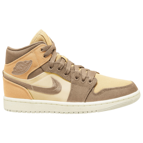 

Jordan Womens Jordan AJ1 Mid SE - Womens Basketball Shoes Celestial Gold/Muslin/Desert Size 6.5