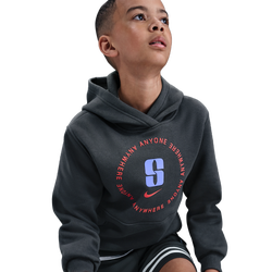 Boys' Grade School - Nike Club Fleece Hoodie - Anthracite/Purple Pulse/Magic Ember