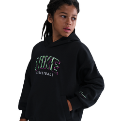 Boys' Grade School - Nike Culture of Basketball Fleece Hoodie - Black/Green Strike