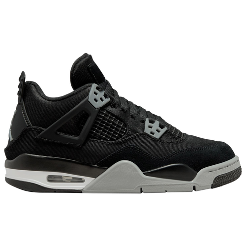 

Boys Jordan Jordan Retro 4 - Boys' Grade School Basketball Shoe Black/Grey/White Size 04.0