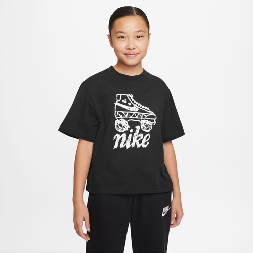 

Nike Girls Nike NSW Icon Clash Boxy T-Shirt - Girls' Grade School Black Size M