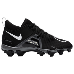 Boys' Grade School - Nike Alpha Menace 3 Shark Football Cleat - Black/White/Iron Gray