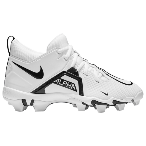 

Nike Boys Nike Alpha Menace 3 Shark Football Cleat - Boys' Grade School Shoes White/Black Size 4.0
