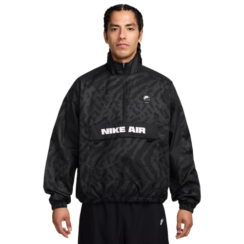 Nike Mens Air All Over Print 1/2 Zip Jacket - - Black / White