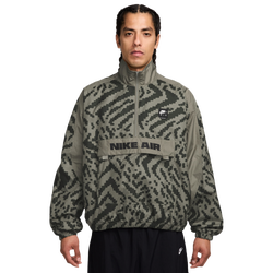 Men's - Nike Air All Over Print 1/2 Zip Jacket - Light Army/Black