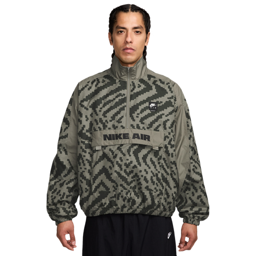 MENS - Nike Air All Over Print 1/2 Zip Jacket - Light Army/Black