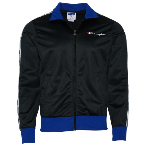 Champion Mens  Taped Track Jacket In Black/blue