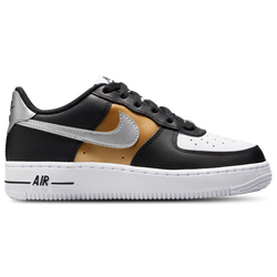 Boys' Grade School - Nike Air Force 1 BG - White/Black/Metallic Silver