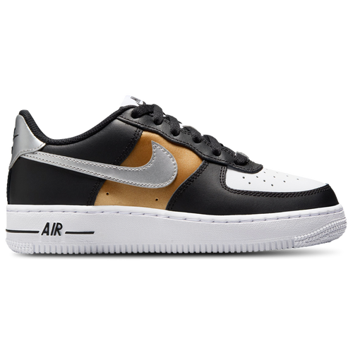 BOYS - Nike Air Force 1 - Black/White Metallic Silver