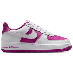 Boys' Grade School - Nike Air Force 1 HF - White/Hot Fuchsia