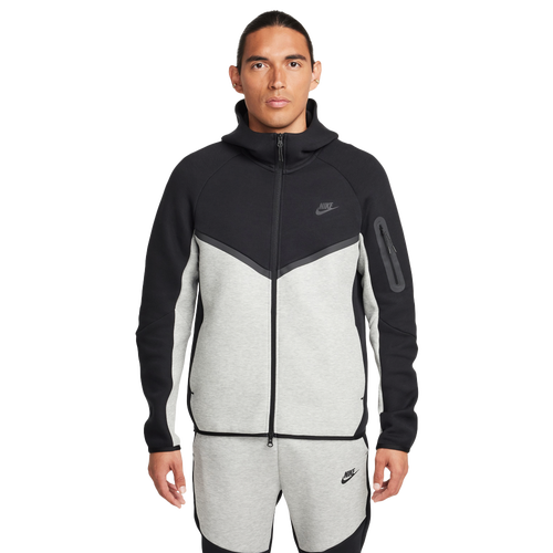 

Nike Mens Nike Tech Fleece Full-Zip Windrunner Hoodie - Mens Black/Grey Size L