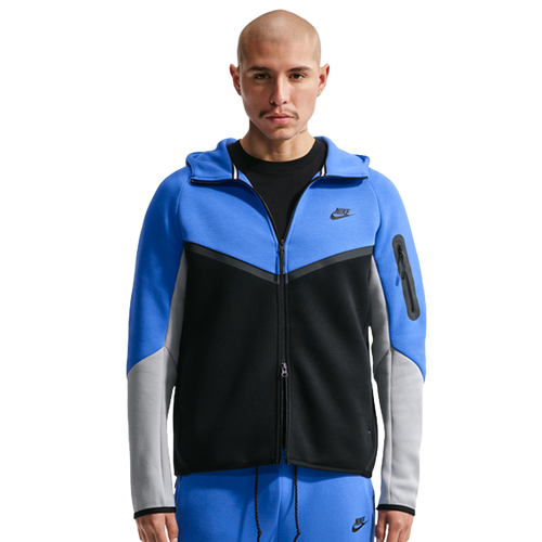 MENS - Nike Tech Fleece Full-Zip Windrunner Hoodie - Black/Blue Crystal Lt Smoke Grey