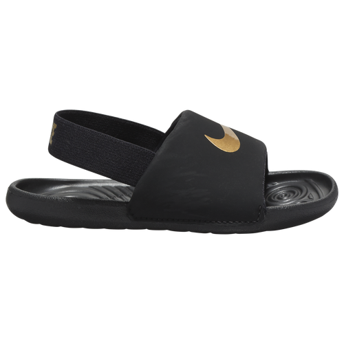 

Nike Boys Nike Kawa Slides - Boys' Toddler Shoes Black/Metallic Gold Size 10.0
