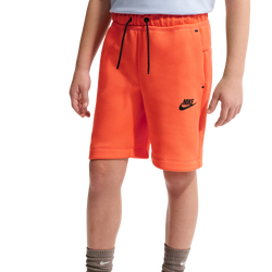 Boys' Grade School - Nike NSW Tech Fleece Short - Turf Orange/Black