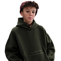 Boys' Grade School - Nike NSW Tech Fleece Oversized Pullover Hoodie - Sequoia/Black