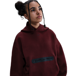 Boys' Grade School - Nike NSW Tech Fleece Oversized Pullover Hoodie - Dark Team Red/Black