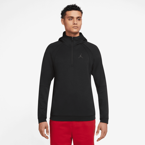 

Jordan Mens Jordan Statement Air Fleece PO Hoodie - Mens Black/Black Size M