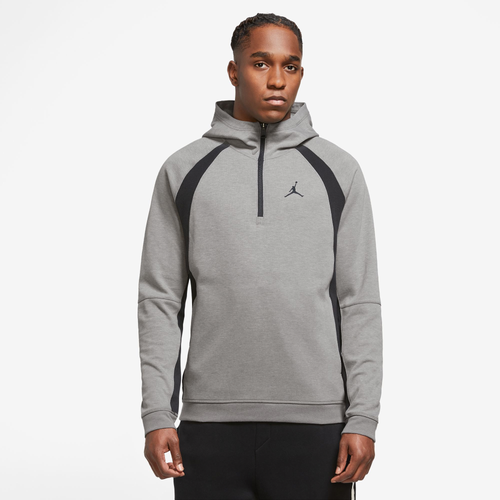 

Jordan Mens Jordan Statement Air Fleece PO Hoodie - Mens Carbon Heather/Black Size XXL