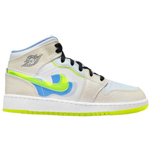 Jordan Kids' Boys  Aj 1 Mid In White/volt