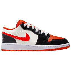 Boys' Grade School - Jordan AJ 1 Low SE - White/Black/Orange