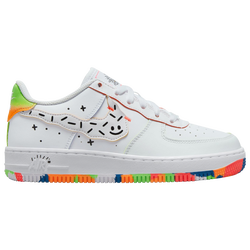 Boys' Grade School - Nike Air Force 1 LV8 - White/White/Orange