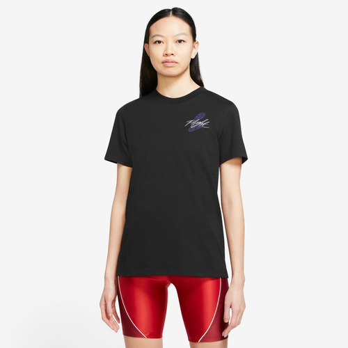 

Jordan Womens Jordan Flight GFX Crew T-Shirt - Womens Black/Black Size M