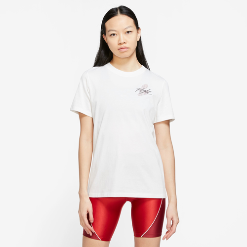 

Jordan Womens Jordan Flight GFX Crew T-Shirt - Womens White/White Size L