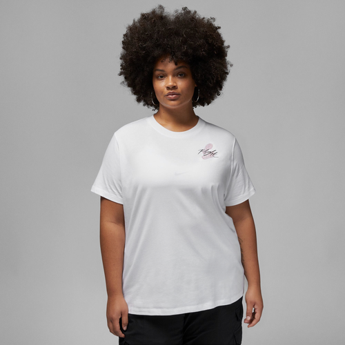 

Jordan Womens Jordan Plus Size Flight GFX Crew T-Shirt - Womens White/White