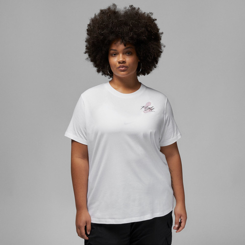 Jordan Womens  Plus Size Flight Gfx Crew T-shirt In White/white