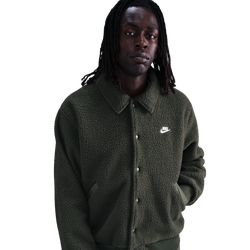 Men's - Nike Club Sherpa Coaches Jacket - White/Sequoia