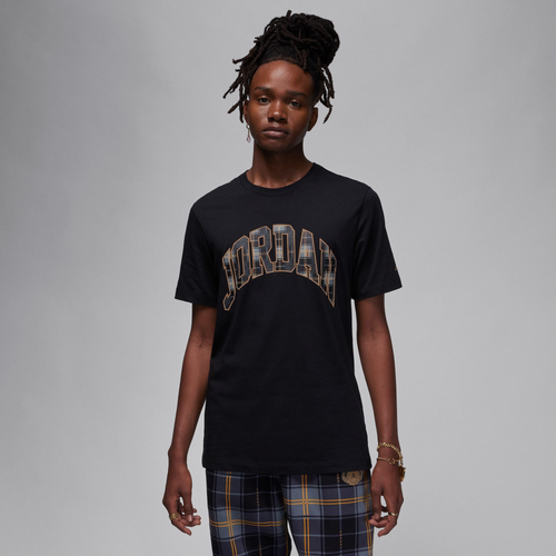 Jordan Mens  Brand Hol Short Sleeve Crew In Black/gold