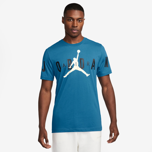 

Jordan Mens Jordan Air Stretch Short Sleeve T-Shirt - Mens Black/Blue Size M