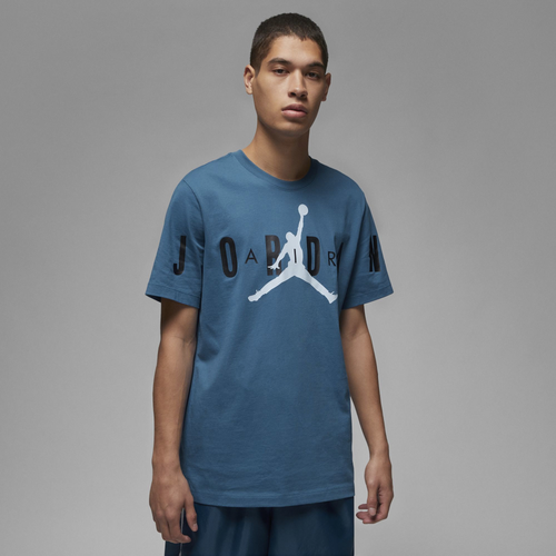 

Jordan Mens Jordan Air Stretch Short Sleeve Crew - Mens Blue/Black/White Size XS