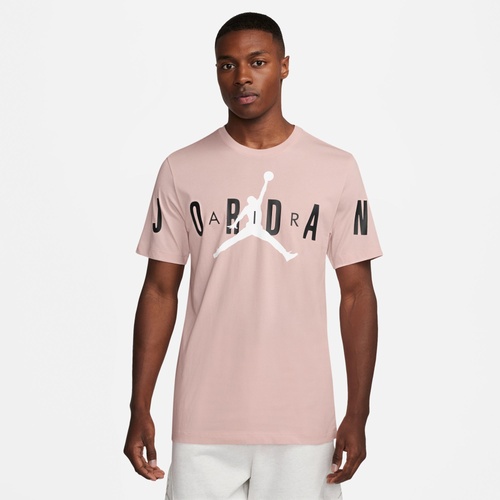 

Jordan Mens Jordan Air Stretch Short Sleeve Crew - Mens Pink/White/Black Size L