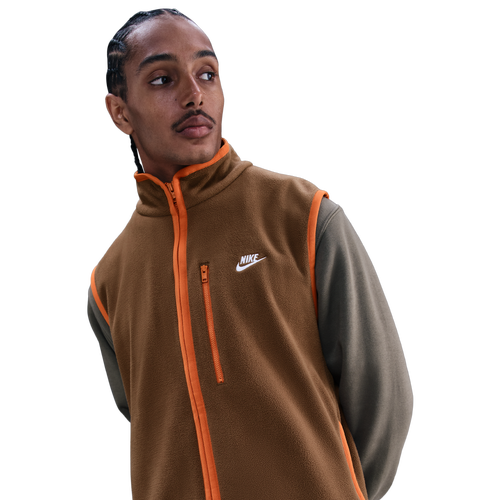 Nike Club Winterized Vest - Nike Mosswood Brown/Campfire Orange White