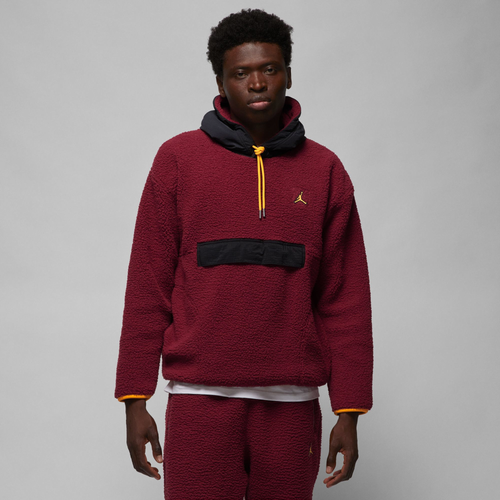 

Jordan Mens Jordan Statement Sherpa Fleece Winter Pullover - Mens Maroon/Yellow Size S