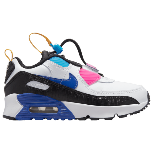

Girls Preschool Nike Nike Air Max 90 Toggle - Girls' Preschool Shoe White/Hyper Royal/Black Size 13.0