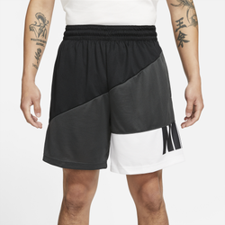 Men's - Nike Starting 5 Asymmetrical 8" Shorts - Black/Dark Smoke Grey/White